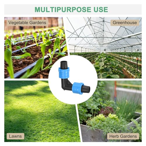 M METERXITY 10-Pack Drip Irrigation Barbed Locking Fittings, for 5/8 Inch(16mm) Elbow Tubing Connector Coupling for Greenhouse/Aquarium/Garden Watering System, Drip Irrigation Parts