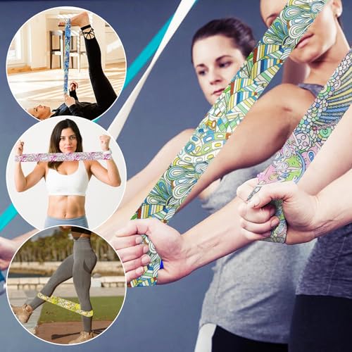 6 Packs Yoga Strap for Stretching Yoga Belt Adjustable Straps for Non Elastic Stretching Strap Exercise Straps for Pilates - color: Feather Style