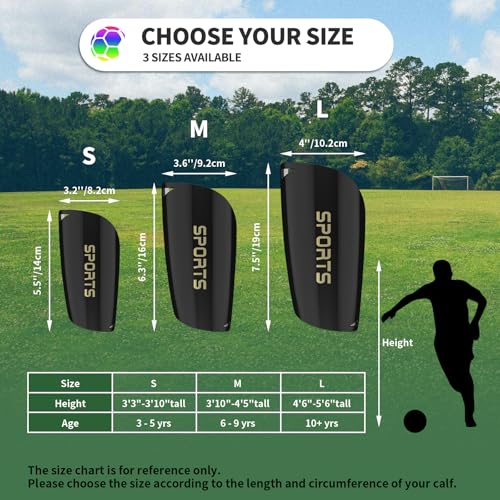 Toddler Kids Youth Soccer Shin Guards with Sleeves for Ages 3-15 - color: Black, size: M ( 3'10" - 4'5" Tall )