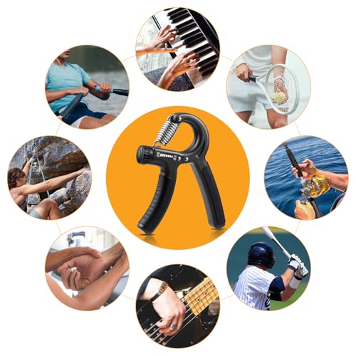 NIYIKOW 2 Pack Grip Strength Trainer, Hand Grip Strengthener, Adjustable Resistance 22-132Lbs (10-60kg), Forearm Strengthener, Perfect for Musicians Athletes - color: Carbon Black