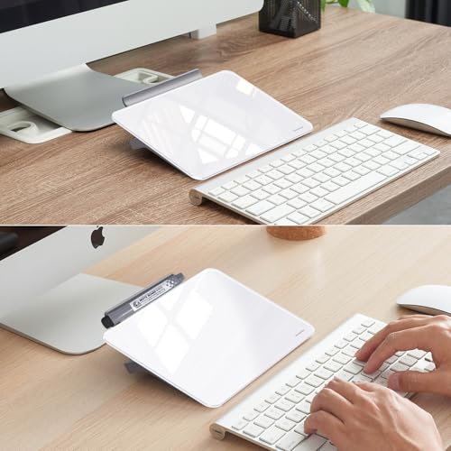 Small Desktop Whiteboard - Glass Dry Erase Board 8 X 6 Inches Tabletop Easel Whiteboard with Stand, Desk Board Buddy for Artist, Teacher and Student - color: 8 X 6 Inches - White