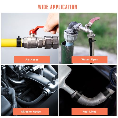 24Pcs 0.91" (23mm) Spring Band Hose Clamps, Black | Constant Tension, Fuel Line Compatible, Silicone Vacuum Hose Steel Clamp, Low Pressure Air Clip, For Automobiles