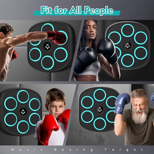 Music Boxing Machine, Wall Mounted Punching Bag with Bluetooth - color: Black