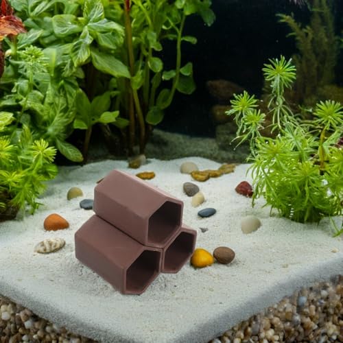 Shrimp Hideaway Cave and Pottery Aquarium Breeding Tube for Fish Tank, Hiding Shelter Ornament for Shrimp Spawning and Stress Reduction,
