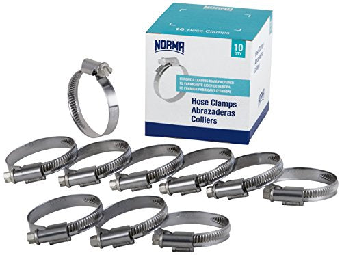 Norma 01266704013-000-0538 Hose Clamps, 8 mm-16 mm x 9 mm W4 (Pack of 10)