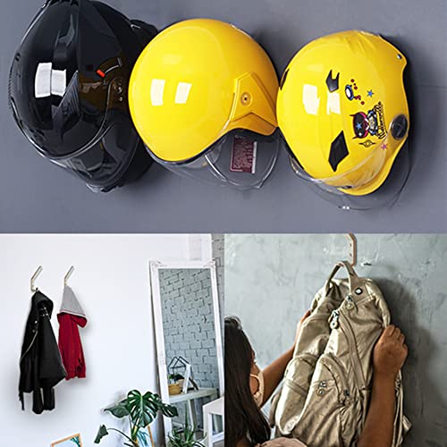 6 Set Motorcycle Helmet Holder Hook, Metal Wall Mount Helmet Hanging Rack