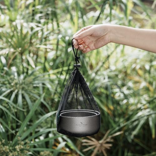 Boundless Voyage 200ml Titanium Double-walled Bowl for Adult Children Ultralight Portable Soup Rice Food Bowl Outdoor Camping Durable Metal Tableware Ti1083T - color: 200ml-Ti1083T