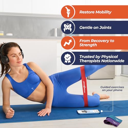 Resistance Bands for Working Out – Set of 6 Loop Exercise Bands for Legs Glutes and Core – Natural Latex Booty Band Designed by a Physical Therapist for Men and Women