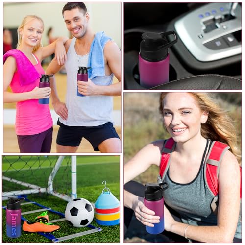 Mimorou Aluminum Water Bottles Bulk 17oz - color: Dark Red, Blue