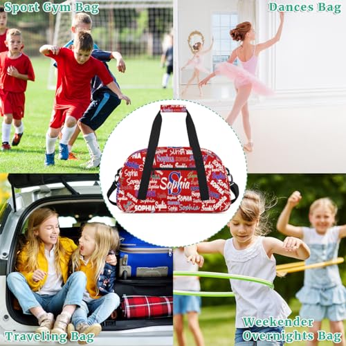 Custom Sports Duffel Bag Boys Personalized Kids Gym Bag, Red - color: Color 1