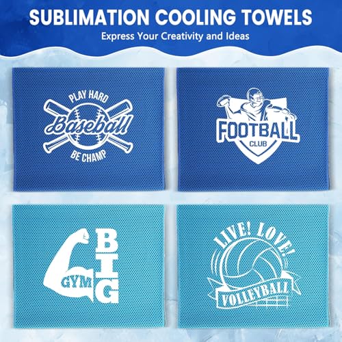 Hosuly 100 Pack Cooling Towels, 40"x12" - color: Dark Blue and Light Blue
