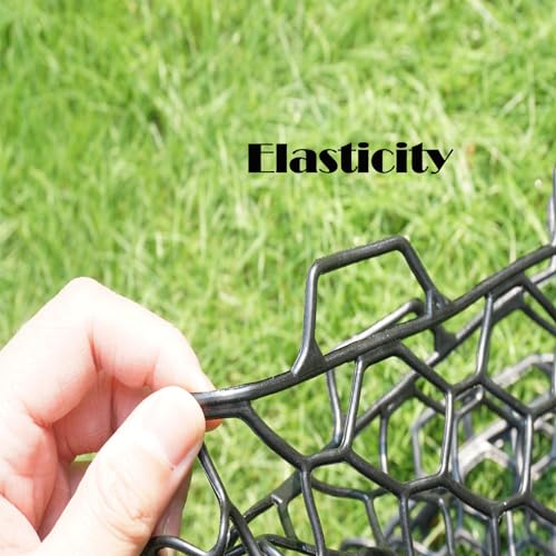 Rubber Fishing Net Replacement Hook Resist Fishing Nets for Fly Fish Landing Net, Trout Nets,Rubber Mesh Bag 4 Size - color: Black, size: Fit Hoop Dia.:15.7" - 17.7"/Depth:15.7"/CIRC:50"