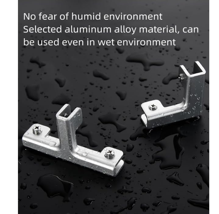 5pcs Aluminum Alloy Tile Clamp Fixed Clamp, Clip Kit with Screw and Silicone Elastic Pad, For Assembly and Reinforcement of Showcases, Fish Tanks, Aquariums and More Of Thick (11.5mm)