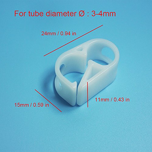 Plastic Tubing Clamps Flow Control Hose Clamp for 0.118-0.157 Inch Tube Laboratory Pinch Valve Syphon Pipe Holder 5pc Pack (5, 3-4mm/ 0.118''-0.157'') White