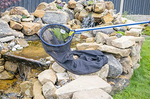 Pond H2o Heavy Duty Koi Fish Transport Sock Net 12 Inch Diameter 48 Inch Long with 15 Inch (40cm) Pole, Koi Sock Net Safely Transfer Pond Fish Not Waterproof Soft Netting, Interchangeable System