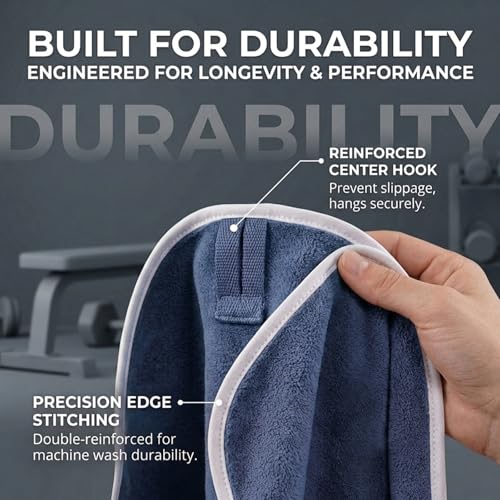 Microfiber Gym Towel 11.9 x 43.3 in, 1 Pack, Quick Dry, Soft for Yoga - color: Blue