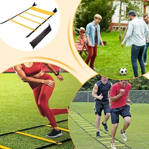 Speed Ladder Footwork Workout Training Exerciser Storage Bag Included | Football Ladder Speed Training Football Basketball Hockey Badminton Tennis for Youth Adults Athletes Men Women Professionals