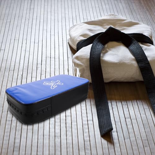 Beaupretty Taekwondo Kick Pad MMA Kickboxing Training Target Thickened Pu Curved Strike Shield Blue for Martial Arts Sparring and Boxing Gym Equipment