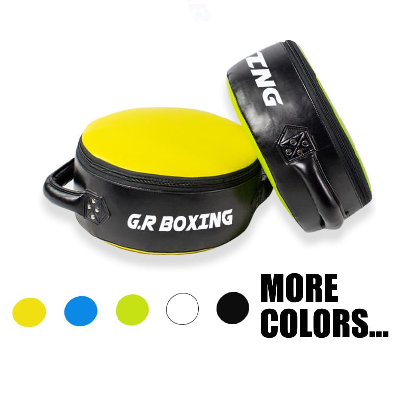 Custom Boxing Punch Shield, Round Punching Mitts, Taekwondo Pad, Focus Target for MMA Muay Thai Kickboxing Boxing Coaches & Training Equipment - color: Fluorescent Green