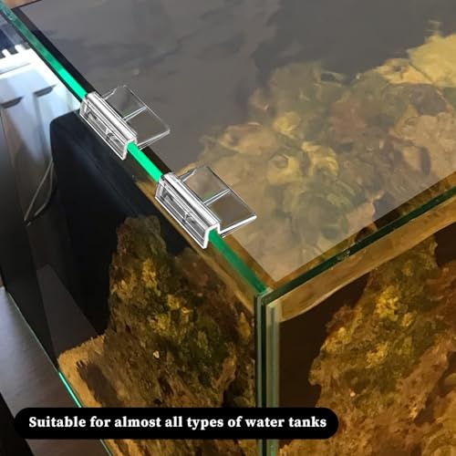 Sliverdew 6 PCS Aquarium Lid Clips, 10 mm Clear Acrylic Fish Tank Lid Holder Aquarium Hoods Support Clamps for Rimless Fish Tank Glass Top - for Thickness 10mm