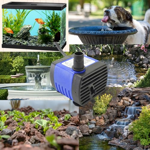 Conquerall CHA-220 240L/H 60GPH AC 110V Submersible Pump 3W Mini Ultra Quiet Water Pump 1.64ft High Lift for Fish Tanks, Small Ponds, Fountains, Water Features, Statues, Hydroponics and Pet Fountains - size: 60GPH-3W