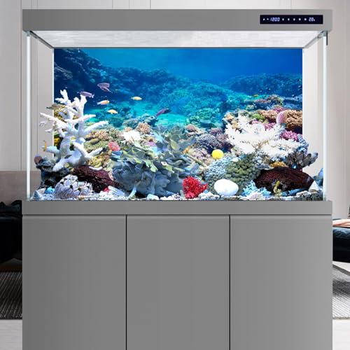 AWERT Aquarium Background Coral Reef Tropical Fish Undersea Fish Tank Background 36x20 inches Durable Polyester Background