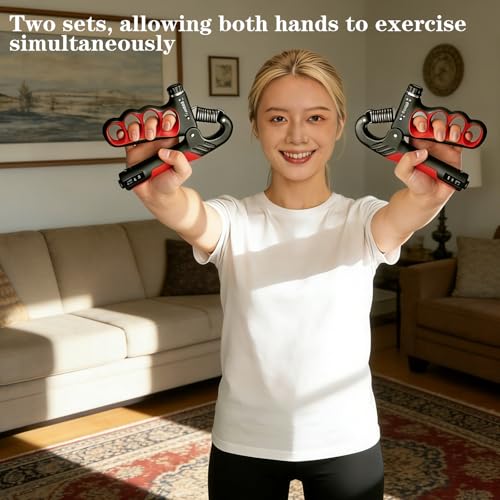 Hand Gripper Strengthener, 11-220LBs Adjustable Resistance Grip Strength Trainer with Counter, Forearm Exerciser for Injury Recovery and Muscle Building - color: Blue-2PCS