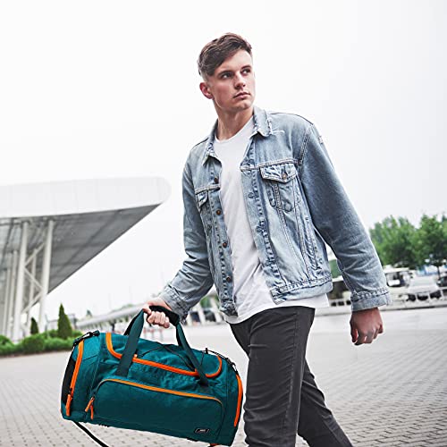 MIER Large Gym Bag for Men 60L Duffel Bag with Shoe Compartment - color: Olive Green