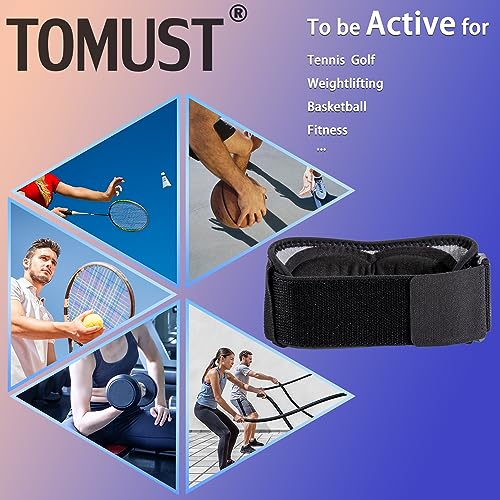 Tennis Elbow Brace with Gel Pad and Adjustable Forearm Support, S-M - size: S/M