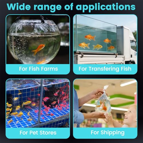 100 Pack Live Fish Bags, 10x20” Round Bottom Double Seal Clear Fishery Bags, Leak-Proof Fish Transport Shipping Bag, HDPE Bag for Freshwater & Saltwater (Ultimate 3 mil)