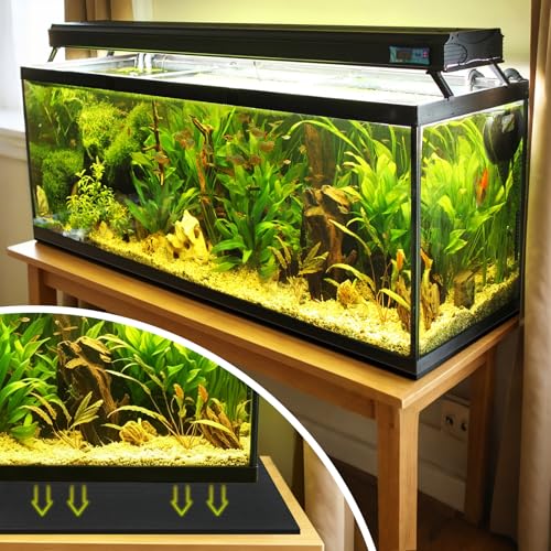 1 Pcs Aquarium Leveling Mat for Under Tank 48 * 24 * 0.2 Inches Neoprene Shockproof Non Slip Fish Tank Pad Waterproof Tank Base Cushion for Uneven Surfaces, Easy to Cut, Black