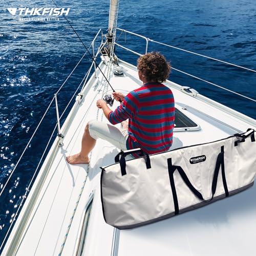 THKFISH Fish Cooler Bag Insulated Fish Kill Bag for Caught Fishing, 60x20x9in Waterproof Fishing Catch Bags with Smooth Water-Resistant Zipper Keep Ice-Cold & Fresh Over 48H - color: BLUE--60"*20"*9"
