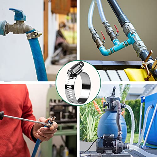 40PCS Hose Clamps Stainless Steel Adjustable 1/2"– 3/4"(13-19mm) Worm Gear Hose Clamp, Heavy Duty Metal Small Hose Clamps for Automotive, Pipe, Radiator Plumbing, Fuel Line - size: 1/2"-3/4"(13-19mm) 40PCS