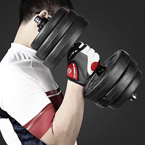 INBIKE 5mm Padded Half Finger Bike Bicycle Cycling Gloves - color: Red, size: X-Large