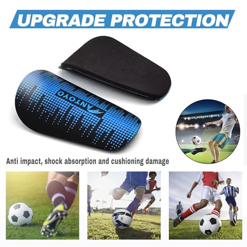 Mini Shin Guards Soccer Kids,Small Protective Gear with Fixed Straps - color: Bule Stars, size: S(H: 3.9 in,W: 2.4 in)