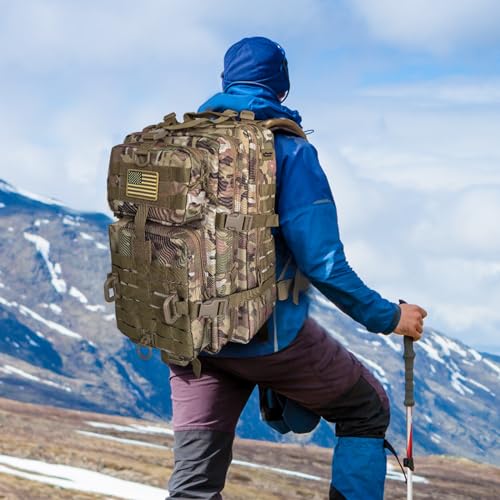 Hannibal Tactical MOLLE Assault Backpack, Tactical Backpack Military Army Camping Rucksack - color: Camouflage