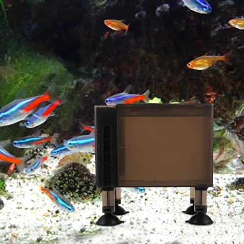 Ipetboom Wear-Resistant Household Pump Box with Filter Sponge and Hose Outlet Protective Pump Container 5.90X5.51X3.54 Inch for Aquarium Pond