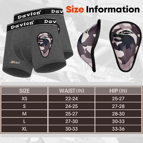 Davion 2-Pack Baseball Cup Youth Boys Underwear with kids Soft Athletic Cup - color: Dark Grey-2pack, size: X-Small