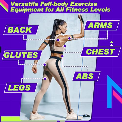 Leyndo 5 Pcs Exercise Resistance Bands with Handles, 5-Level