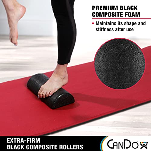 CanDo Black Composite High-Density Foam Rollers for Muscle Restoration Massage Therapy Sport Recovery and Physical Therapy 6" x 12" Half-Round - size: 6" x 12", style: Half-Round