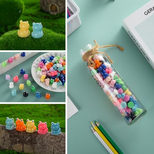 Vawuz 180 Pcs Mini Resin Frog Garden Decor Cute Green Figurines Miniature Home Tiny Frogs Fairy Animals Moss DIY Favors Gift Landscape Aquarium Dollhouse Birthday Party Room Ornament