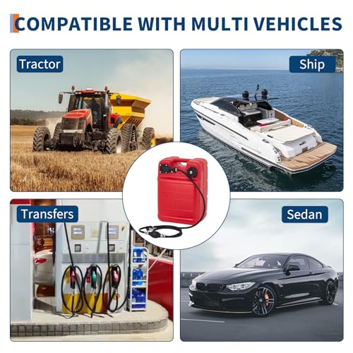 6 Gallon Marine Portable Tank Outboard Boat Transfer Tank with Line l-Shaped Handle Easy to Carry 12*10*18 Inch - size: 24 L