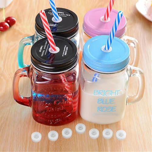 Silicone Straw Hole Grommets, 20 Pcs Lid Plugs for Jar Lids, Cross Design Straw Stoppers, Reusable Silicone Seals for Drinks and Daily Use, Easy to Clean