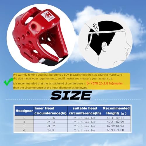 Taekwondo Sparring Head Guard, Competition Protection Headgear for Taekwondo, Karate and Martial Arts - color: blue and red, size: Medium