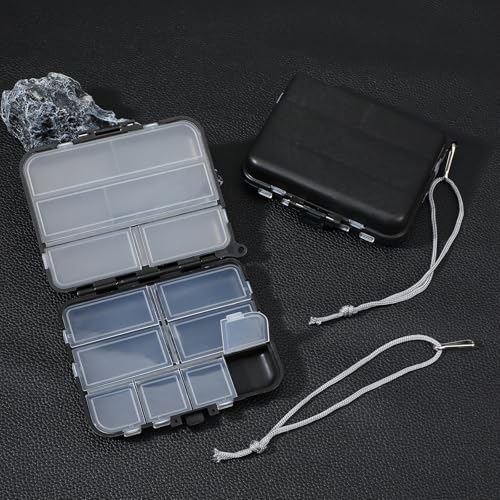 8 Pack Small Tackle Box Organizer Plastic Fishing Storage Containers with Adjustable Dividers, Mini Fly Box for Trout Fishing Gear and Terminal Tackle Accessories