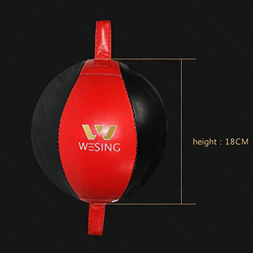 Wesing Double End Striking Bag Leather Boxing Speed Ball Bag - color: Red