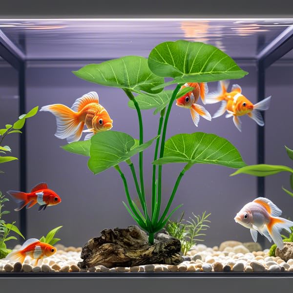 Aquarium Plants Betta Fish Tanks Decor 6-in Soft Aquarium Decorations Silk Fish Tanks Plants Fish Tank Decorations Accessories Goldfish Bowl & Reptile Plants Driftwood