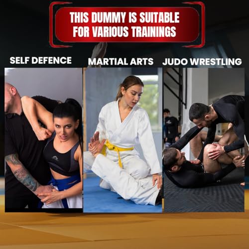 MMA Grappling Dummy- Brazilian Jiu Jitsu Dummy Wrestling Grappling BJJ Dummy, Judo Punching Bag Throwing Dummy for Karate, Boxing Training Gray-UNFILLED - size: 59 in (5FT)