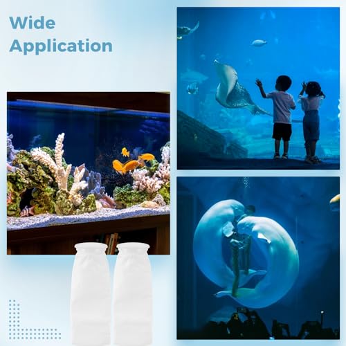 16 Pack 4 Inch Ring Filter Socks 200 Micron, Aquarium Felt Filter Bags 4 Inch Ring 15 Inch Long, Sump Aquarium Mesh Filter Sock for Saltwater Freshwater, Fine Micro Fish Tank Filter Socks