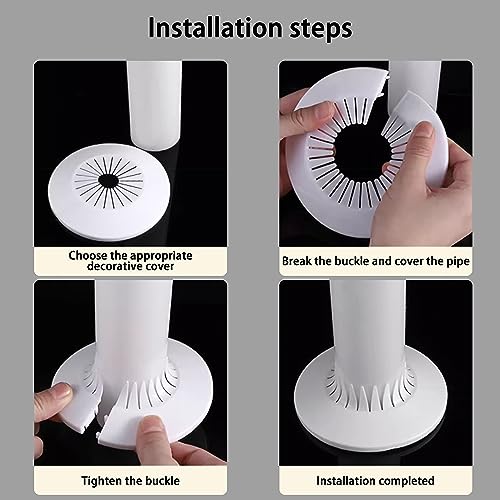 MAGO FAMILY MAGIC Fit 2.95 to 4.49 inch Outer Diameter Flange Water Pipe Cover Decoration White Radiator PP Plastic Escutcheon Collar Plumbing Cover Plates for Wall Pipe, 1 Piece (75-114mm)